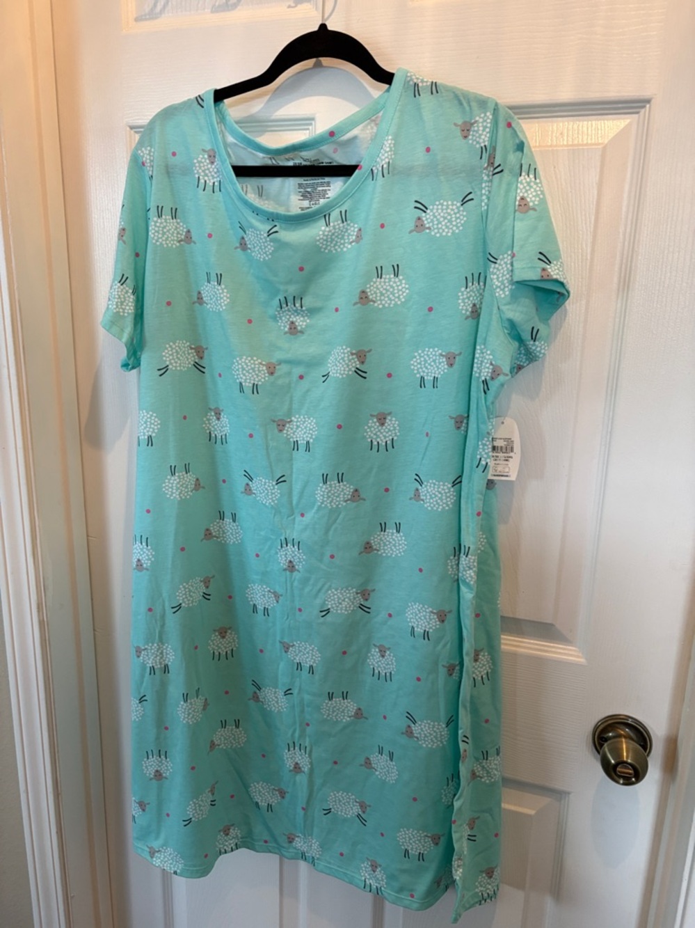 Secret Treasures 2XL Nightgown Aqua Sheep Print